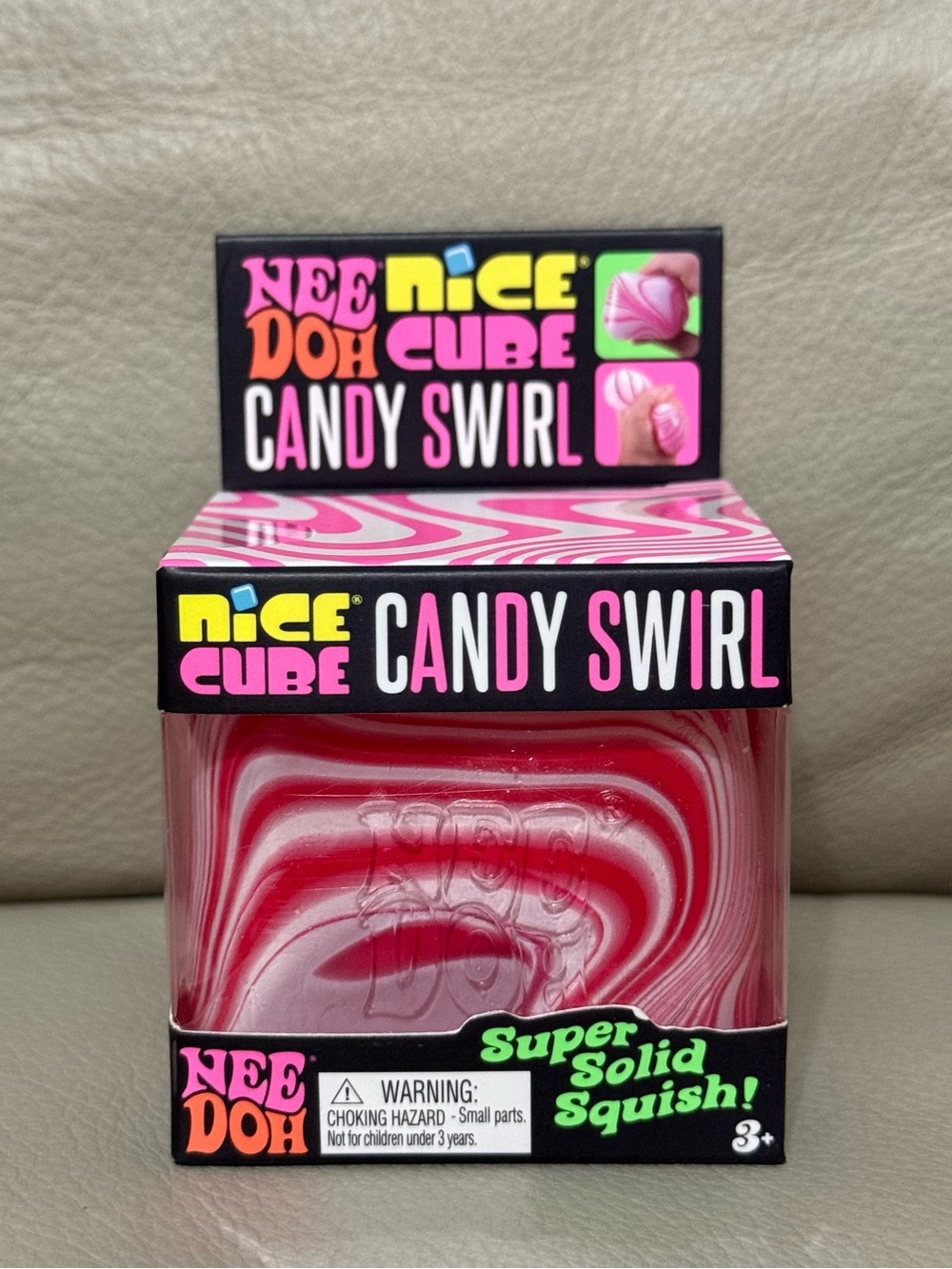 NEW Needoh Nice Cube Candy Swirl Squishmas Christmas Candy Cane